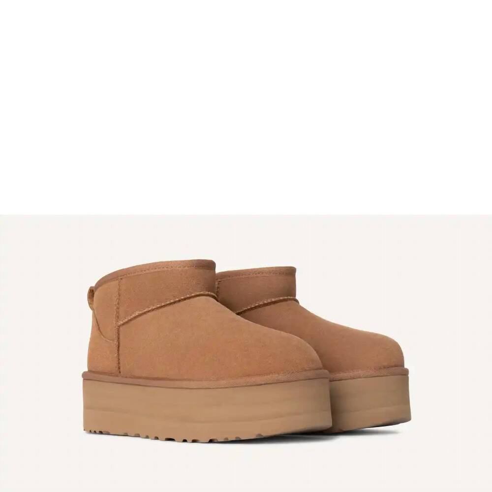 NEW UGG women's classic mini platform in chesnut - Picture 2 of 4